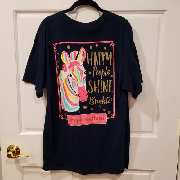 Ladies' Simply Southern S/S Tee with zebra graphic, Size L, EUC - Picture 4 of 10